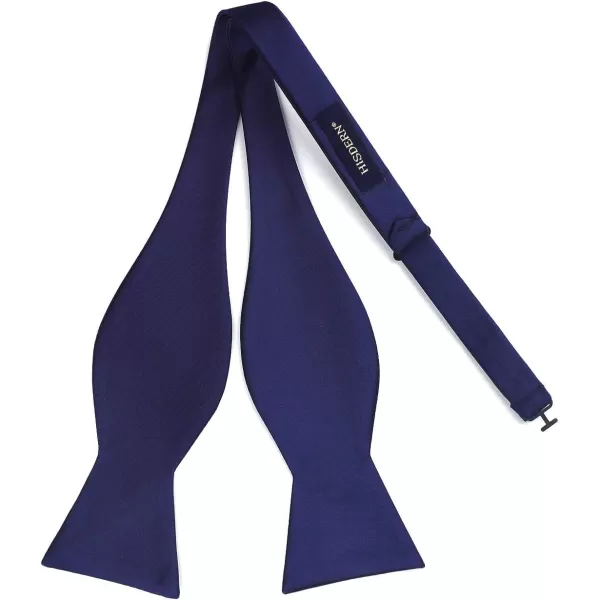 HISDERN Bow Ties for Men Solid Color Self Tie Bow Tie Pocket Square Set Classic Formal Satin Bowties for Tuxedo Wedding Party