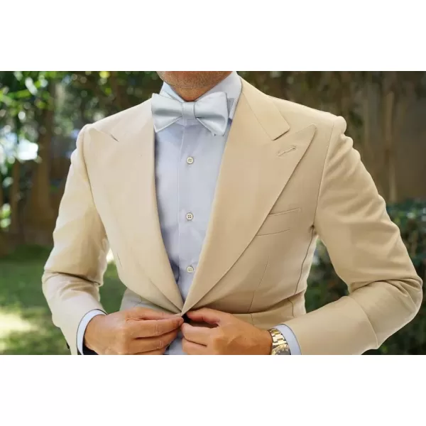 HISDERN Bow Ties for Men Solid Color Self Tie Bow Tie Pocket Square Set Classic Formal Satin Bowties for Tuxedo Wedding Party