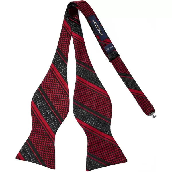 HISDERN Bow Ties for Men Striped Bowties Men's Self Tie Bowtie Handkerchief Formal Tuxedo Wedding Bowties and Pocket Square