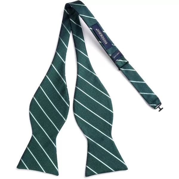 HISDERN Bow Ties for Men Striped Bowties Men's Self Tie Bowtie Handkerchief Formal Tuxedo Wedding Bowties and Pocket Square