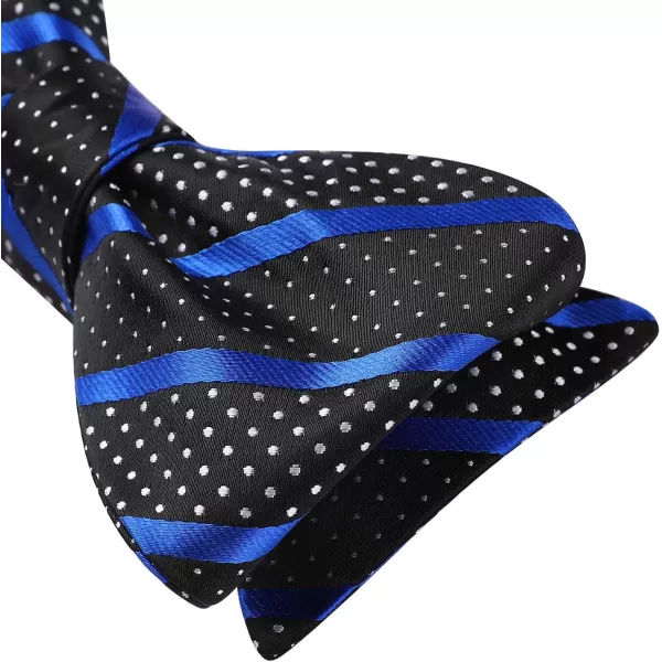 HISDERN Bow Ties for Men Striped Bowties Men's Self Tie Bowtie Handkerchief Formal Tuxedo Wedding Bowties and Pocket Square