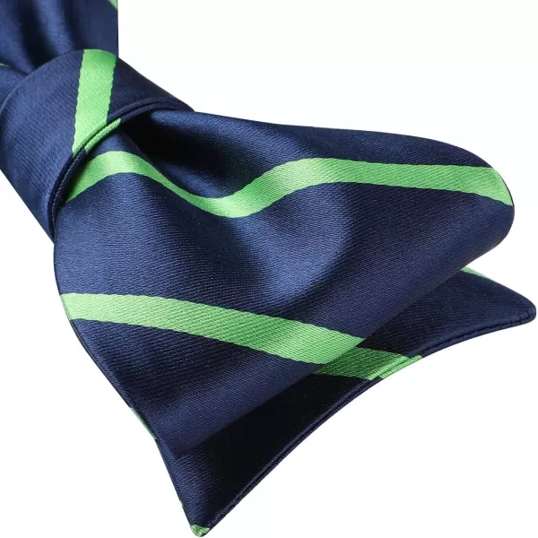 HISDERN Bow Ties for Men Striped Bowties Men's Self Tie Bowtie Handkerchief Formal Tuxedo Wedding Bowties and Pocket Square