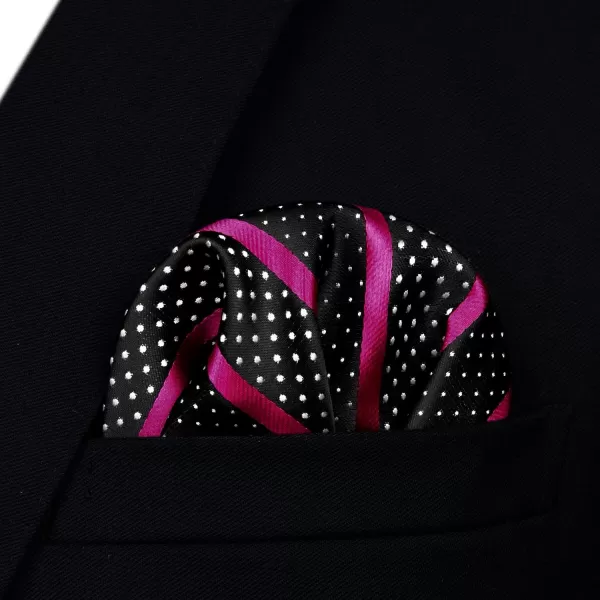 HISDERN Bow Ties for Men Striped Bowties Men's Self Tie Bowtie Handkerchief Formal Tuxedo Wedding Bowties and Pocket Square