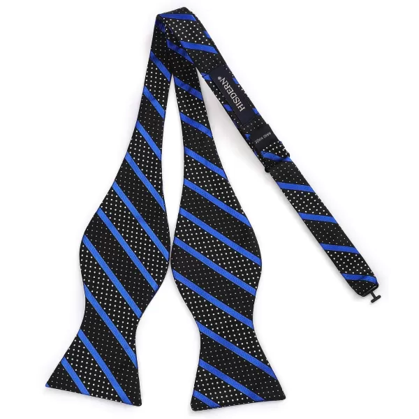 HISDERN Bow Ties for Men Striped Bowties Men's Self Tie Bowtie Handkerchief Formal Tuxedo Wedding Bowties and Pocket Square