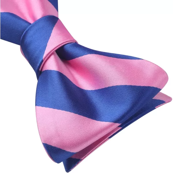 HISDERN Bow Ties for Men Striped Bowties Men's Self Tie Bowtie Handkerchief Formal Tuxedo Wedding Bowties and Pocket Square