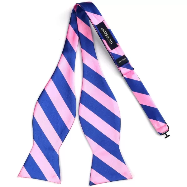 HISDERN Bow Ties for Men Striped Bowties Men's Self Tie Bowtie Handkerchief Formal Tuxedo Wedding Bowties and Pocket Square