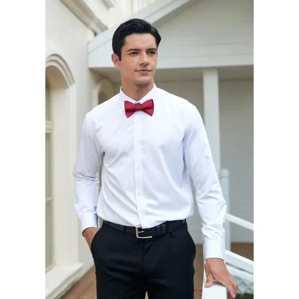 HISDERN Bow Ties for Men Striped Bowties Men's Self Tie Bowtie Handkerchief Formal Tuxedo Wedding Bowties and Pocket Square