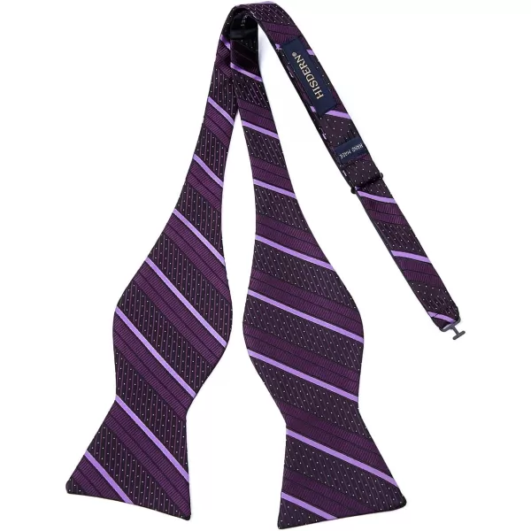 HISDERN Bow Ties for Men Striped Bowties Men's Self Tie Bowtie Handkerchief Formal Tuxedo Wedding Bowties and Pocket Square