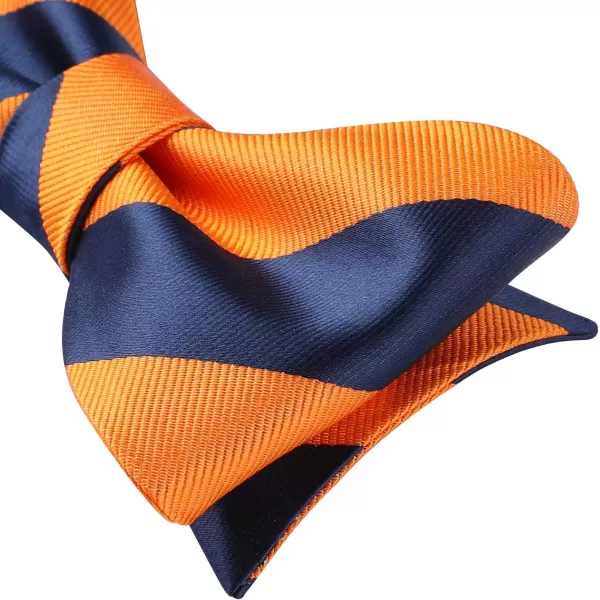 HISDERN Bow Ties for Men Striped Bowties Men's Self Tie Bowtie Handkerchief Formal Tuxedo Wedding Bowties and Pocket Square