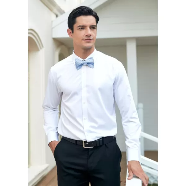 HISDERN Bow Ties for Men Striped Bowties Men's Self Tie Bowtie Handkerchief Formal Tuxedo Wedding Bowties and Pocket Square