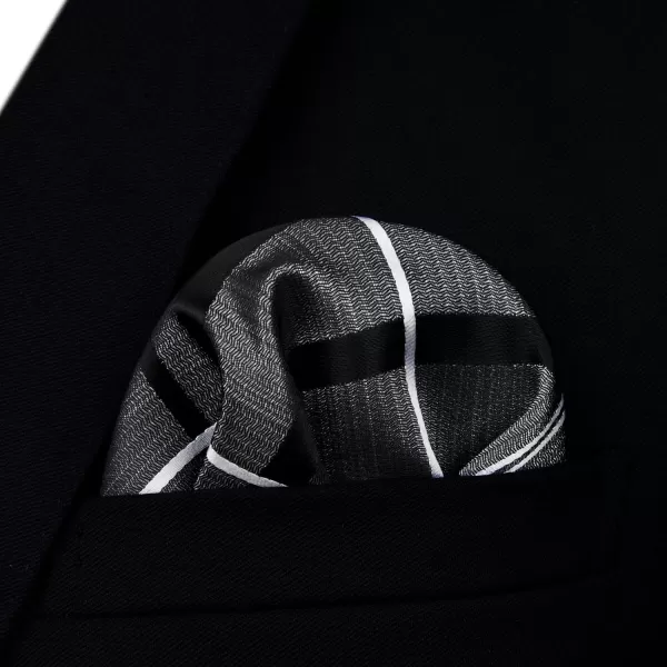 HISDERN Bow Ties for Men Striped Bowties Men's Self Tie Bowtie Handkerchief Formal Tuxedo Wedding Bowties and Pocket Square