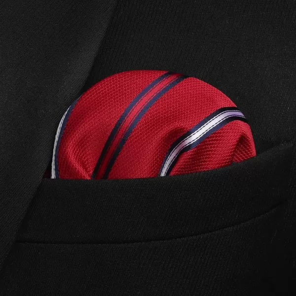 HISDERN Bow Ties for Men Striped Bowties Men's Self Tie Bowtie Handkerchief Formal Tuxedo Wedding Bowties and Pocket Square