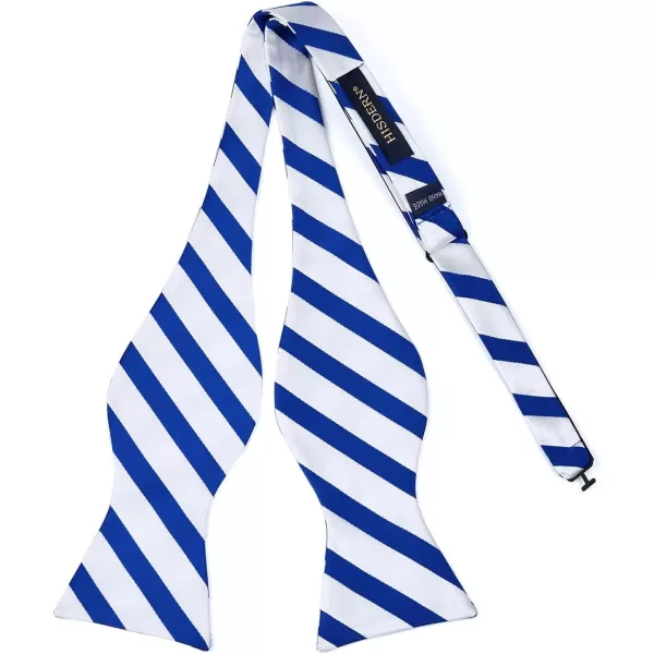 HISDERN Bow Ties for Men Striped Bowties Men's Self Tie Bowtie Handkerchief Formal Tuxedo Wedding Bowties and Pocket Square