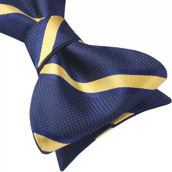 HISDERN Bow Ties for Men Striped Bowties Men's Self Tie Bowtie Handkerchief Formal Tuxedo Wedding Bowties and Pocket Square