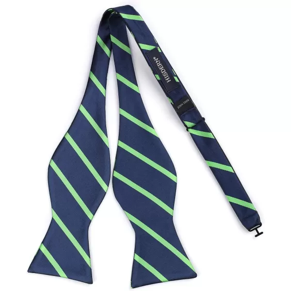 HISDERN Bow Ties for Men Striped Bowties Men's Self Tie Bowtie Handkerchief Formal Tuxedo Wedding Bowties and Pocket Square