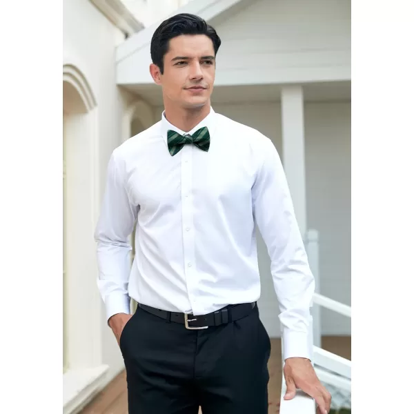 HISDERN Bow Ties for Men Striped Bowties Men's Self Tie Bowtie Handkerchief Formal Tuxedo Wedding Bowties and Pocket Square