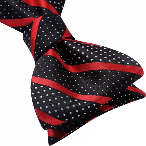 HISDERN Bow Ties for Men Striped Bowties Men's Self Tie Bowtie Handkerchief Formal Tuxedo Wedding Bowties and Pocket Square