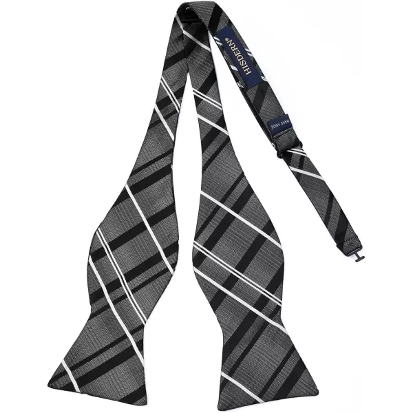 HISDERN Bow Ties for Men Striped Bowties Men's Self Tie Bowtie Handkerchief Formal Tuxedo Wedding Bowties and Pocket Square