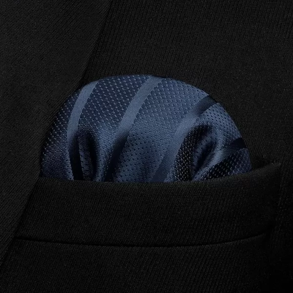 HISDERN Bow Ties for Men Striped Bowties Men's Self Tie Bowtie Handkerchief Formal Tuxedo Wedding Bowties and Pocket Square