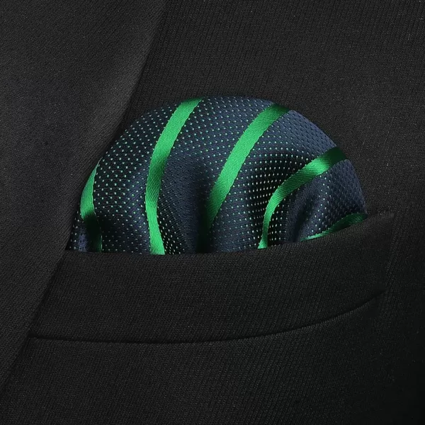 HISDERN Bow Ties for Men Striped Bowties Men's Self Tie Bowtie Handkerchief Formal Tuxedo Wedding Bowties and Pocket Square