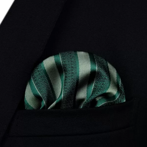 HISDERN Bow Ties for Men Striped Bowties Men's Self Tie Bowtie Handkerchief Formal Tuxedo Wedding Bowties and Pocket Square
