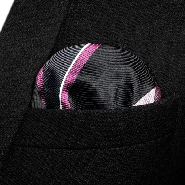 HISDERN Bow Ties for Men Striped Bowties Men's Self Tie Bowtie Handkerchief Formal Tuxedo Wedding Bowties and Pocket Square