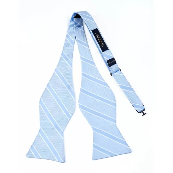 HISDERN Bow Ties for Men Striped Bowties Men's Self Tie Bowtie Handkerchief Formal Tuxedo Wedding Bowties and Pocket Square