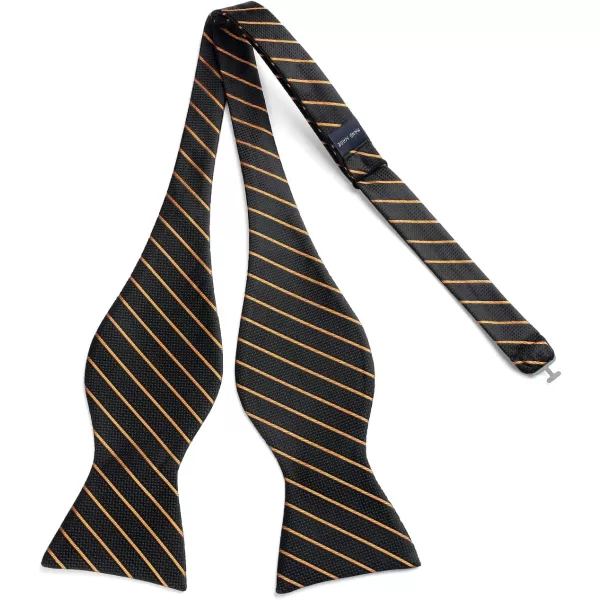 HISDERN Bow Ties for Men Striped Bowties Men's Self Tie Bowtie Handkerchief Formal Tuxedo Wedding Bowties and Pocket Square