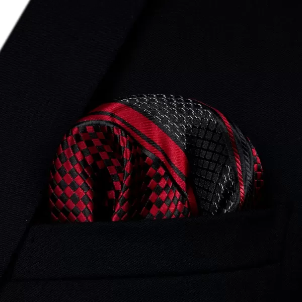 HISDERN Bow Ties for Men Striped Bowties Men's Self Tie Bowtie Handkerchief Formal Tuxedo Wedding Bowties and Pocket Square