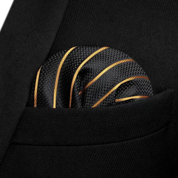 HISDERN Bow Ties for Men Striped Bowties Men's Self Tie Bowtie Handkerchief Formal Tuxedo Wedding Bowties and Pocket Square