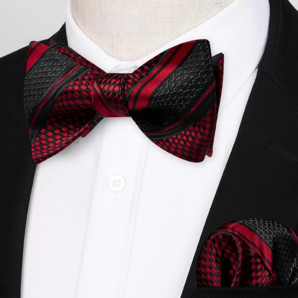 HISDERN Bow Ties for Men Striped Bowties Men's Self Tie Bowtie Handkerchief Formal Tuxedo Wedding Bowties and Pocket Square