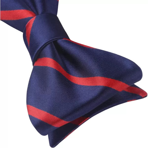 HISDERN Bow Ties for Men Striped Bowties Men's Self Tie Bowtie Handkerchief Formal Tuxedo Wedding Bowties and Pocket Square