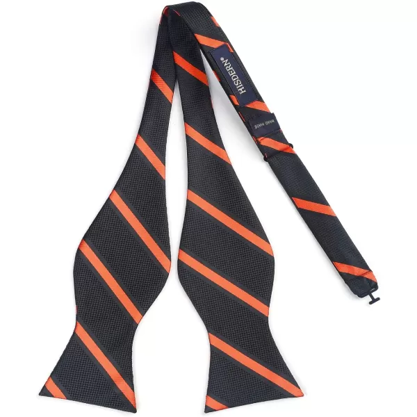 HISDERN Bow Ties for Men Striped Bowties Men's Self Tie Bowtie Handkerchief Formal Tuxedo Wedding Bowties and Pocket Square