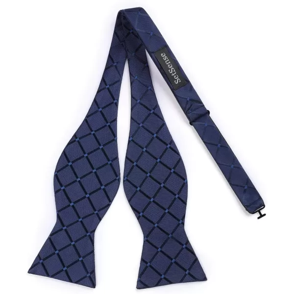 HISDERN Bow tie and Suspenders for Men Plaid Suspender Self Bowtie Pocket Square Adjustable Y Shape Mens Trouser Braces
