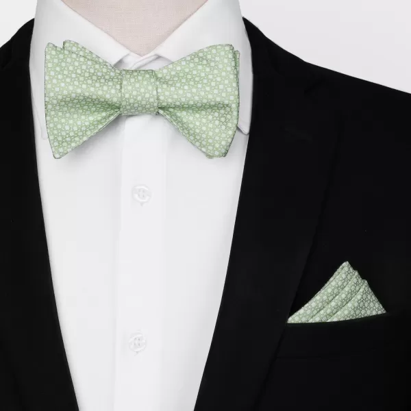HISDERN Bow tie and Suspenders for Men Plaid Suspender Self Bowtie Pocket Square Adjustable Y Shape Mens Trouser Braces