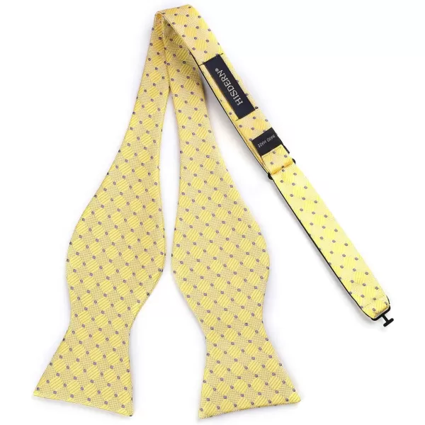 HISDERN Bow tie and Suspenders for Men Plaid Suspender Self Bowtie Pocket Square Adjustable Y Shape Mens Trouser Braces