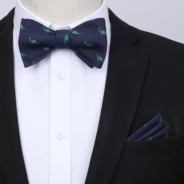 HISDERN Bow tie and Suspenders for Men Plaid Suspender Self Bowtie Pocket Square Adjustable Y Shape Mens Trouser Braces