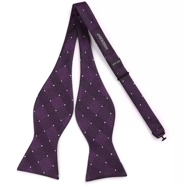 HISDERN Bow tie and Suspenders for Men Plaid Suspender Self Bowtie Pocket Square Adjustable Y Shape Mens Trouser Braces