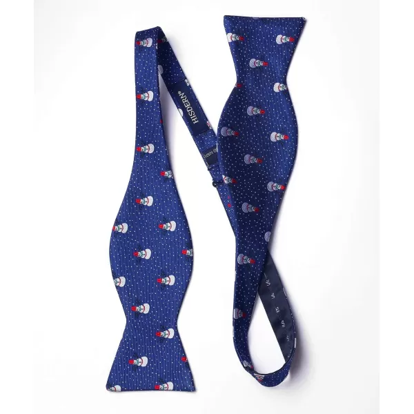 HISDERN Christmas Bow Ties for Men Xmas Self-tied Bowties and Pocket Square Set Festival Woven Bowtie Handkerchief