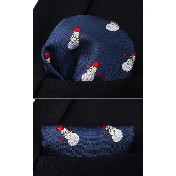 HISDERN Christmas Bow Ties for Men Xmas Self-tied Bowties and Pocket Square Set Festival Woven Bowtie Handkerchief