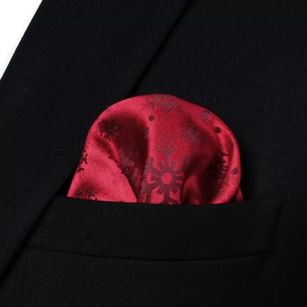 HISDERN Christmas Bow Ties for Men Xmas Self-tied Bowties and Pocket Square Set Festival Woven Bowtie Handkerchief
