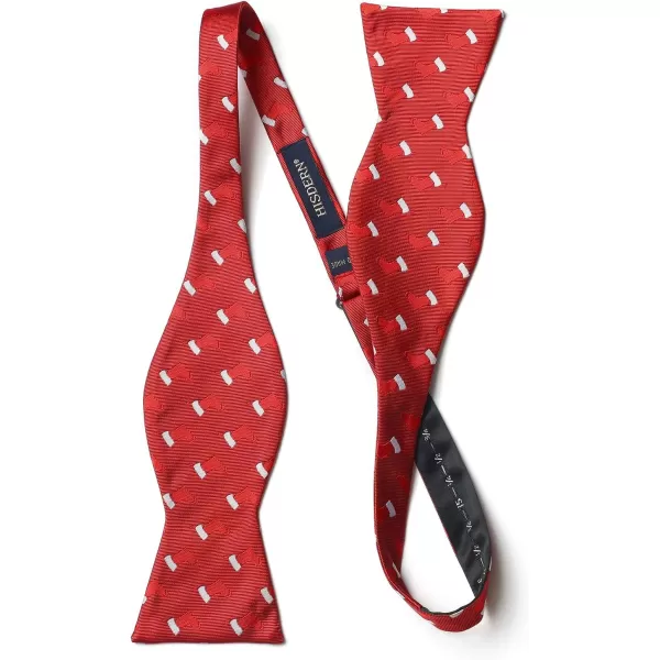 HISDERN Christmas Bow Ties for Men Xmas Self-tied Bowties and Pocket Square Set Festival Woven Bowtie Handkerchief