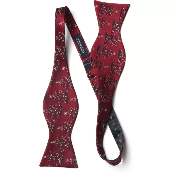 HISDERN Christmas Bow Ties for Men Xmas Self-tied Bowties and Pocket Square Set Festival Woven Bowtie Handkerchief