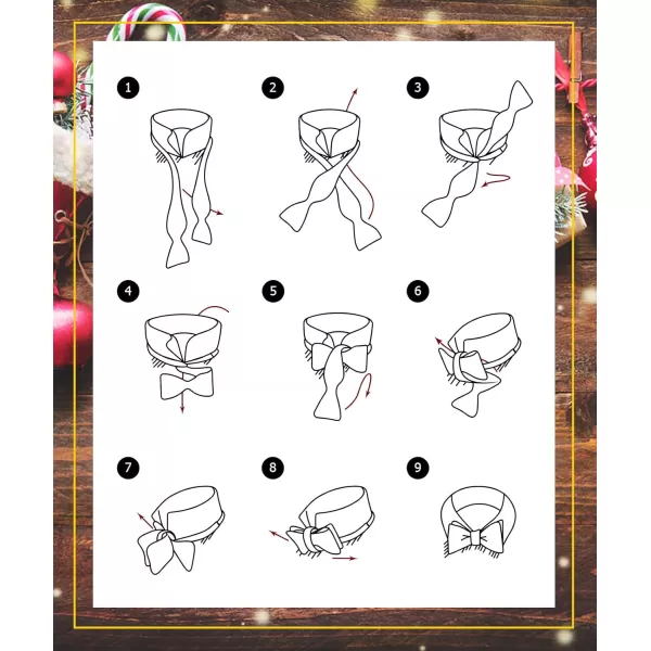 HISDERN Christmas Bow Ties for Men Xmas Self-tied Bowties and Pocket Square Set Festival Woven Bowtie Handkerchief