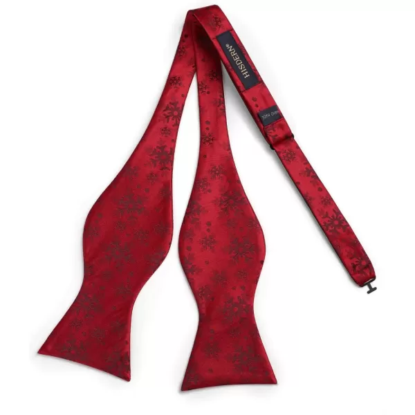 HISDERN Christmas Bow Ties for Men Xmas Self-tied Bowties and Pocket Square Set Festival Woven Bowtie Handkerchief