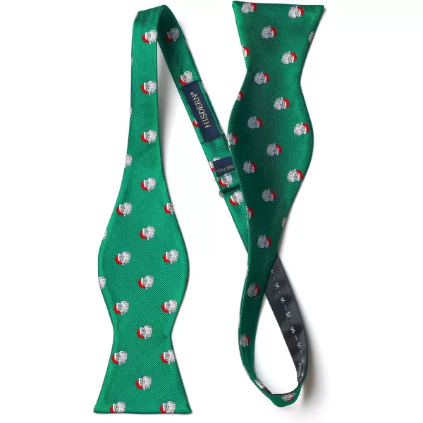HISDERN Christmas Bow Ties for Men Xmas Self-tied Bowties and Pocket Square Set Festival Woven Bowtie Handkerchief