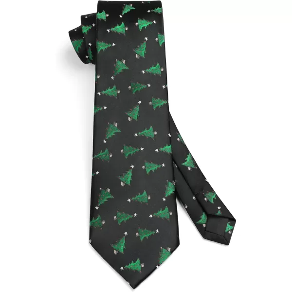 HISDERN Christmas Ties for Men Festival Necktie Boys Funny Vacation Xmas Tie Handkerchief &amp; Pocket Square Set for Party