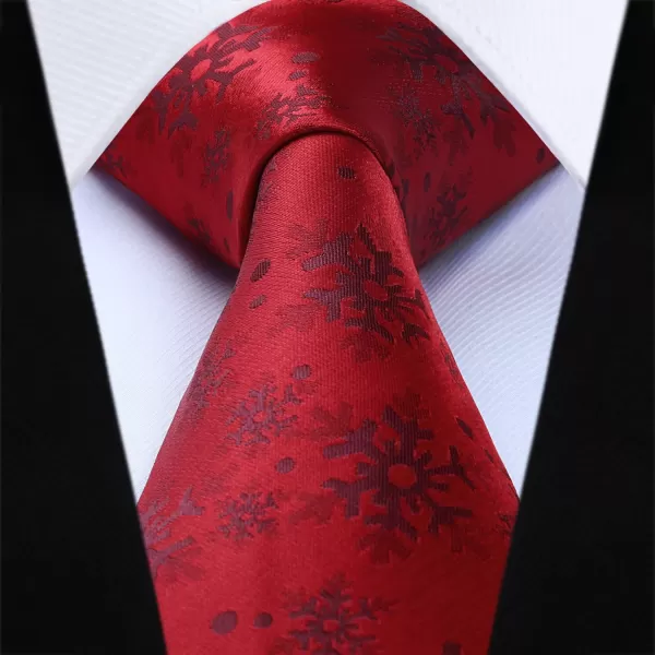 HISDERN Christmas Ties for Men Festival Necktie Boys Funny Vacation Xmas Tie Handkerchief &amp; Pocket Square Set for Party