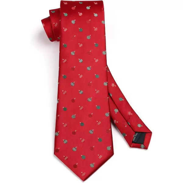 HISDERN Christmas Ties for Men Festival Necktie Boys Funny Vacation Xmas Tie Handkerchief &amp; Pocket Square Set for Party