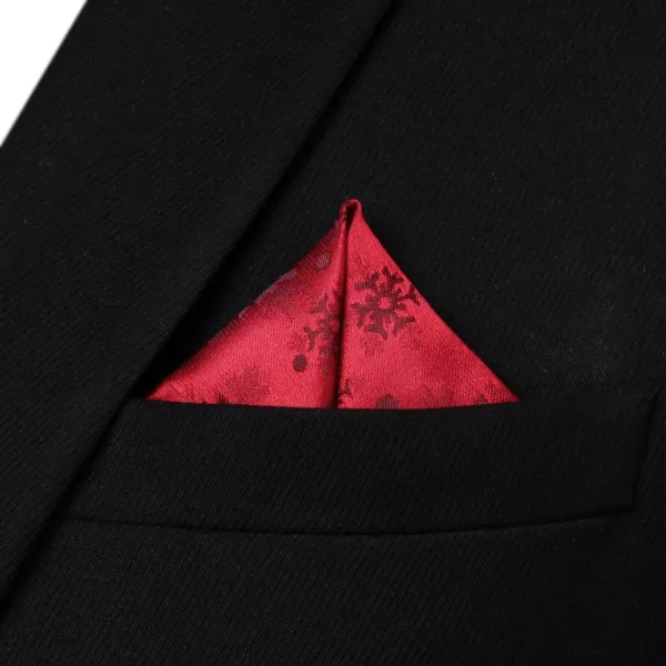 HISDERN Christmas Ties for Men Festival Necktie Boys Funny Vacation Xmas Tie Handkerchief &amp; Pocket Square Set for Party
